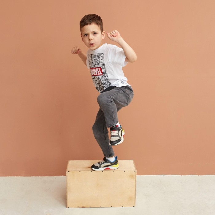 Футболка детская Мстители, рост 122-128, белый