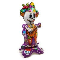 Шар фольгированный 49" «Скелет музыкант», на подставке Шар фольгированный 49" «Скелет музыкант», на подставке