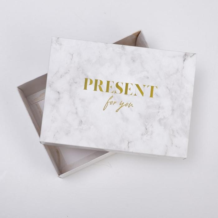 Коробка подарочная складная, упаковка, &laquo;Мрамор&raquo;, 21 х 15 х 7 см