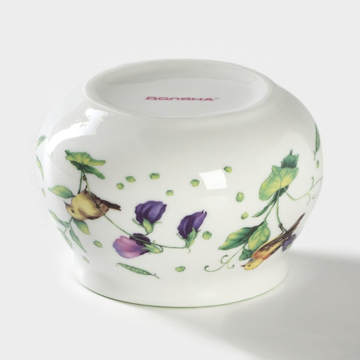 Сахарница фарфоровая с ложкой Доляна &laquo;Зелёный сад&raquo;, 320 мл, 10&times;9 см