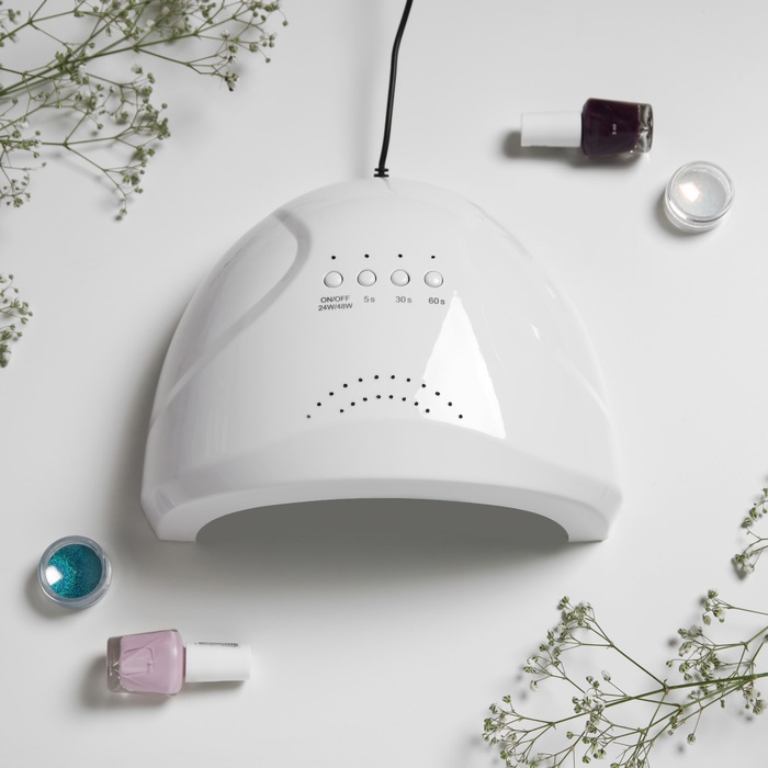 Лампа для гель-лака Luazon LUF-17, LED, 48 Вт, 30 диодов, таймер 5/36/60 с, USB, белая Лампа для гель-лака Luazon LUF-17, LED, 48 Вт, 30 диодов, таймер 5/36/60 с, USB, белая