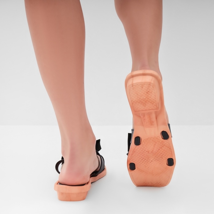 Тапочки женские с открытым носом, размер 40-41, цвет черный Тапочки женские с открытым носом, размер 40-41, цвет черный