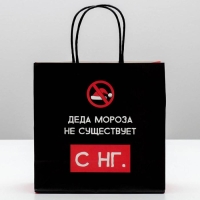 Пакет подарочный новогодний &laquo;Деда мороза не существует&raquo;, 22 х 22 х 11 см, Новый год