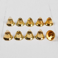 Колокольчик для рукоделия, набор 10 шт., размер 1 шт. &mdash; 1,8 см, цвет золотой