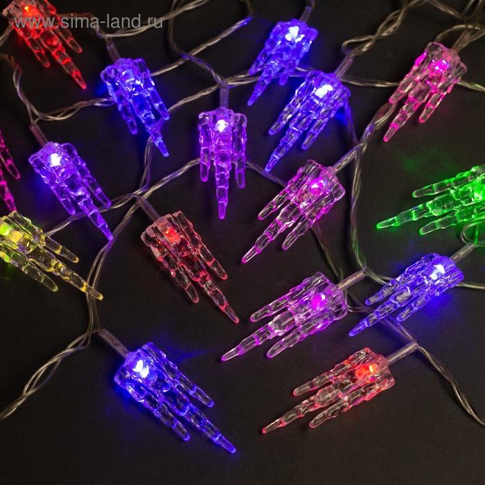 Гирлянда «Нить» 5 м с насадками «Льдинка», IP20, прозрачная нить, 20 LED, свечение мульти (RG/RB), мигание, 220 В Гирлянда «Нить» 5 м с насадками «Льдинка», IP20, прозрачная нить, 20 LED, свечение мульти (RG/RB), мигание, 220 В