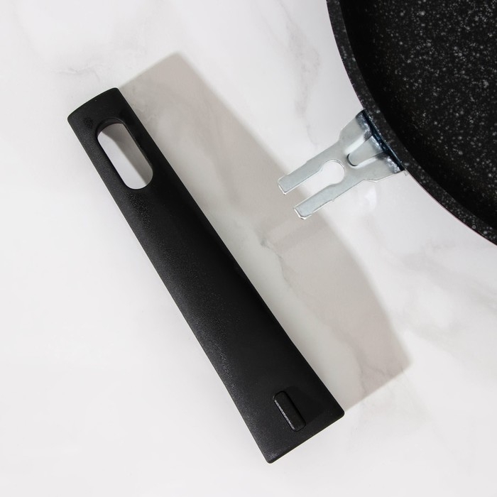 Сковорода, d=26 см, съёмная ручка, антипригарное покрытие, цвет тёмный мрамор Сковорода, d=26 см, съёмная ручка, антипригарное покрытие, цвет тёмный мрамор