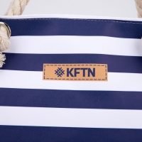 Сумка женская пляжная на молнии, цвет синий/белый