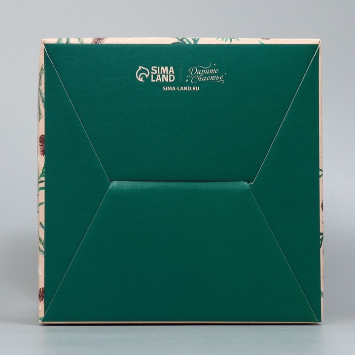 Коробка кондитерская с окном, сундук, &laquo;С Новым годом!&raquo; 20 х 20 х 20 см, Новый год