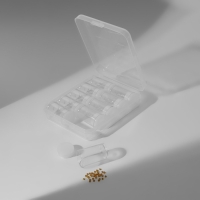 Набор баночек для хранения мелочей, d = 2,1 &times; 3,6 см, 10 шт, в контейнере, 11,5 &times; 9 &times; 2,7 см