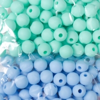 Бусины для творчества пластик "Яркое лето" матовые d=0,8 см набор 4 цвета х 20 гр