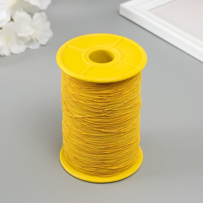 Спандекс для бисера, длина 500 м, цв. желтый