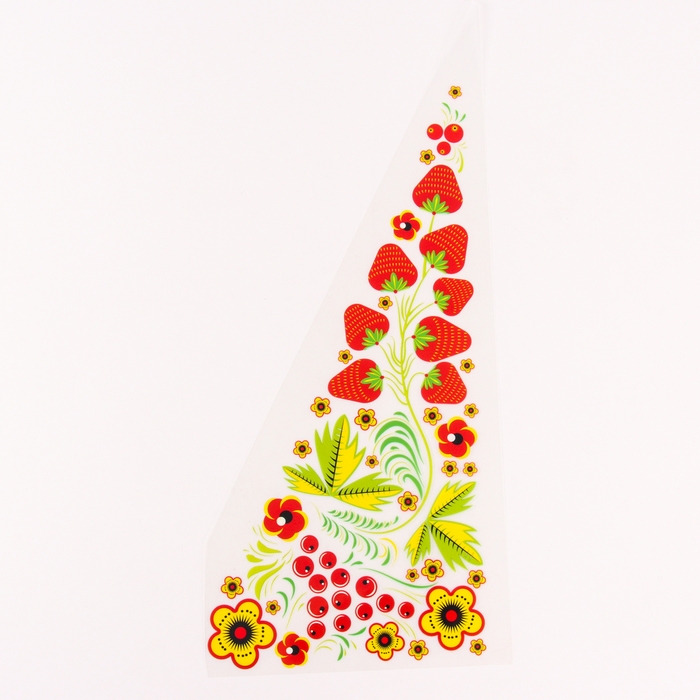 Термотрансфер &laquo;Хохлома ягодки&raquo;, уголок слева, 15 х 30 см, набор 10 шт.