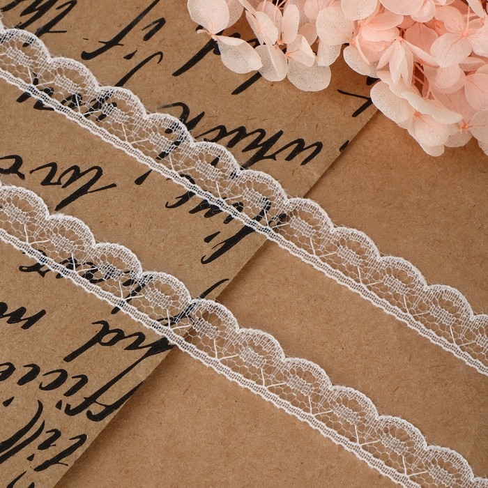 Кружево капроновое, 13 мм × 10 ± 1 м, цвет белый Кружево капроновое, 13 мм × 10 ± 1 м, цвет белый