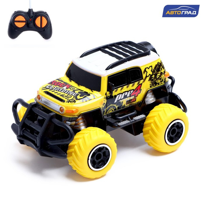 Джип радиоуправляемый &laquo;Граффити&raquo;, работает от батареек, цвет жёлтый