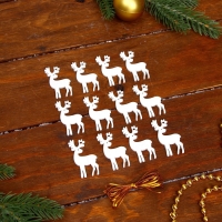 Набор мини подвесок «Белые олени», 12 шт. Набор мини подвесок «Белые олени», 12 шт.