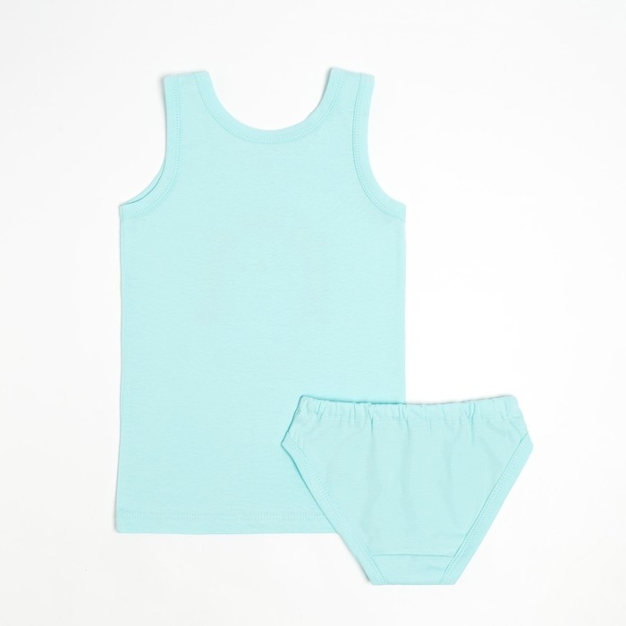 Комплект для девочки (майка, трусы), цвет мятный, рост 116 см Комплект для девочки (майка, трусы), цвет мятный, рост 116 см