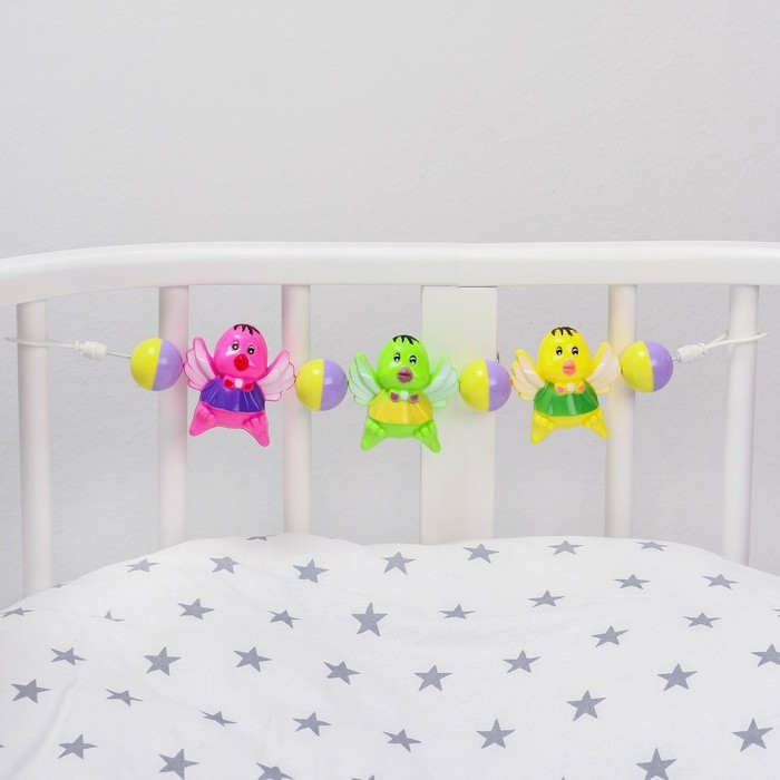 Растяжка на коляску/кроватку «Птенчики», 3 игрушки с погремушками, цвет МИКС, Крошка Я Растяжка на коляску/кроватку «Птенчики», 3 игрушки с погремушками, цвет МИКС, Крошка Я