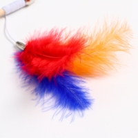 Дразнилка - удочка "Радужные перья" на деревянной палочке, микс цветов Дразнилка - удочка "Радужные перья" на деревянной палочке, микс цветов