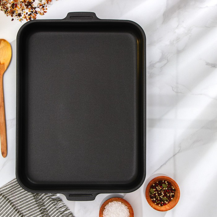 Набор противней &laquo;Лазоньера&raquo;, 3 предмета: 19&times;25 см, 23&times;30 см, 27&times;35 см, h=7 см, антипригарное покрытие, цвет синий