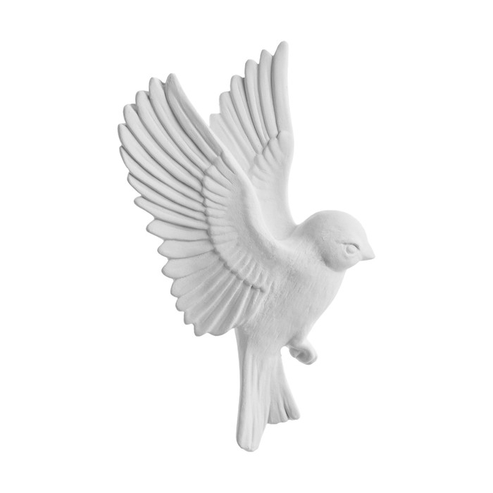 Декорация настенная, гипсовое панно Декорация настенная, гипсовое панно "Птицы" 10 шт, белые
