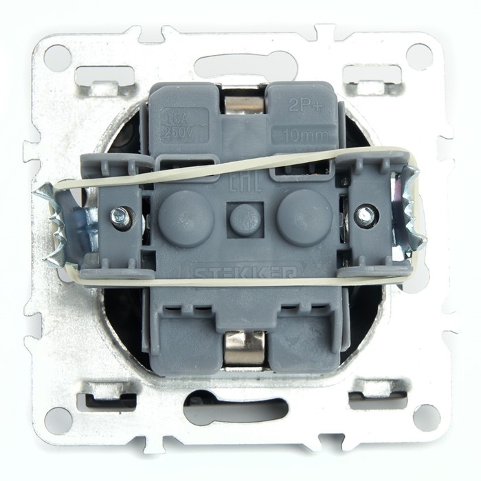 Розетка 1-местная с/з (механизм) с защитной шторкой, , STEKKER серия Эрна, PST16-9110-03, че 1022448