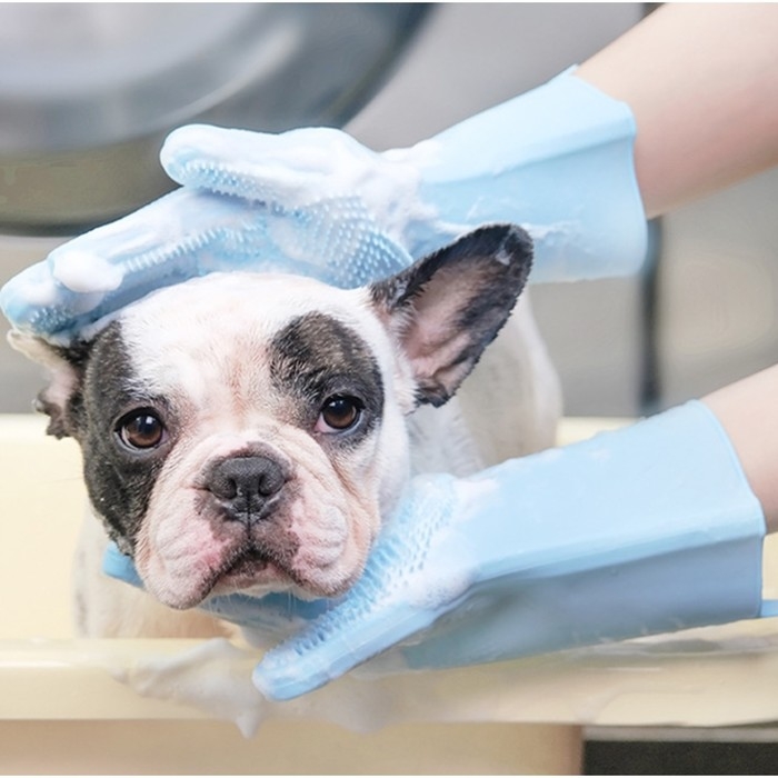 Перчатки хозяйственные Доляна, 28&times;14 см, силиконовые, цвет бирюзовый