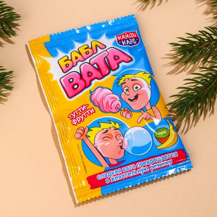 Новый год! Жевательная резинка-сладкая вата &laquo;Новый год: Много сладостей&raquo;, вкус: тутти-фрутти, 5 г.