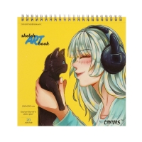 Скетчбук для акварели 200 х 200 мм, 20 листов на гребне "С котом", обложка мелованный картон, матовая ламинация, выборочный УФ-лак, блок 200 г/м2 Скетчбук для акварели 200 х 200 мм, 20 листов на гребне "С котом", обложка мелованный картон, матовая ламинация, выборочный УФ-лак, блок 200 г/м2