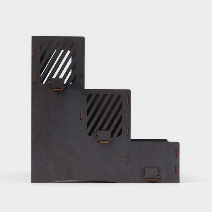 Подставка - органайзер деревянный Доляна &laquo;Барный&raquo;, под стаканы, крышки, трубочки, салфетки, 29,4&times;29,4&times;29,4 см, цвет тёмный