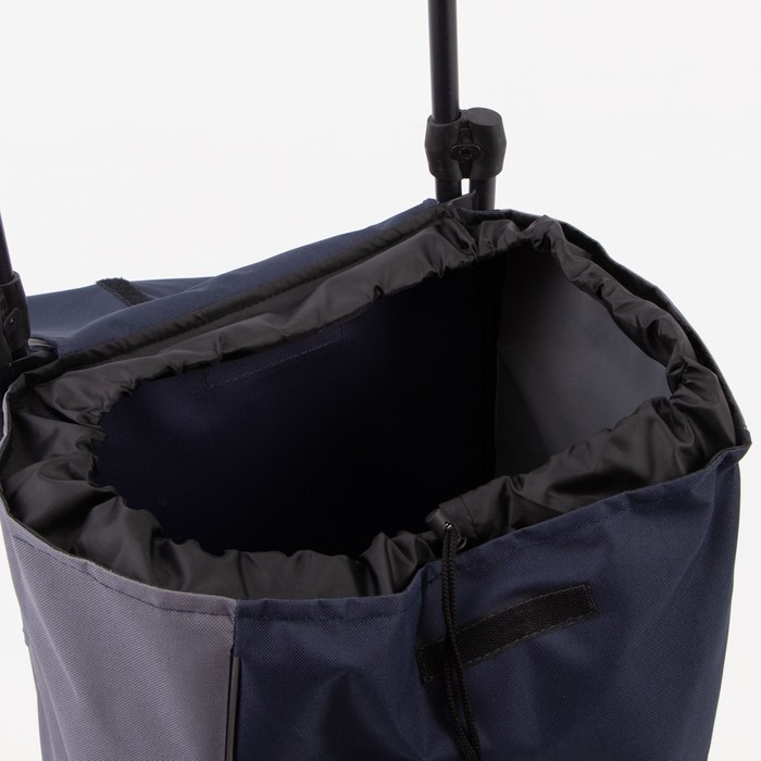 Сумка-тележка хозяйственная на шнуре, цвет чёрный/серый Сумка-тележка хозяйственная на шнуре, цвет чёрный/серый