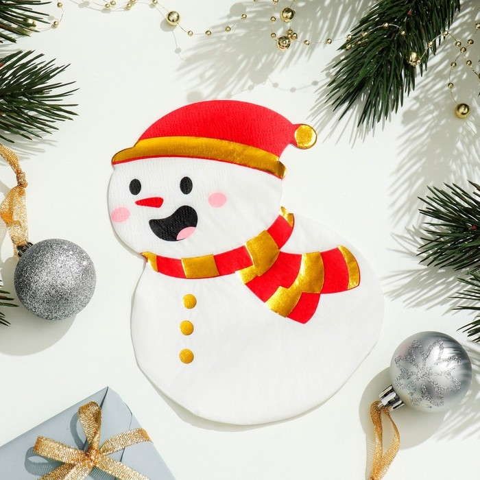 Новогодние салфетки бумажные «Снеговик», 2 слоя, 20 шт. Новогодние салфетки бумажные «Снеговик», 2 слоя, 20 шт.