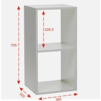 Стеллаж №3 DICE CUBE 2 секции, 360х320х705, Белый Стеллаж №3 DICE CUBE 2 секции, 360х320х705, Белый