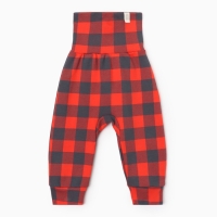 Костюм: джемпер и брюки Крошка Я "Клеточка", рост 86-92 см, красный