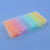 Таблетница - органайзер &laquo;Неделька&raquo;, съёмные ячейки, утро/день/вечер, 17,4 &times; 8,2 &times; 2,5 см, 7 контейнеров по 3 секции, разноцветная