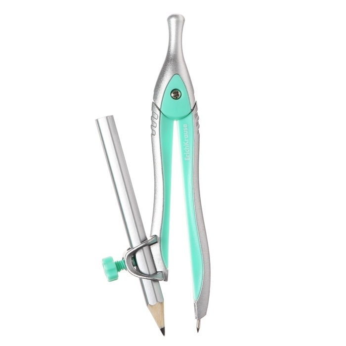 Готовальня ErichKrause Готовальня ErichKrause "Pastel Bloom", 7 предметов, пенал, зеленый