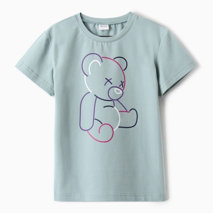 Футболка детская MINAKU "Gummy bear", цвет аквамарин, рост 104 см