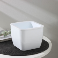 Кашпо для цветов со вставкой &laquo;Глянец&raquo;, 2,4 л (1,6 л), цвет белый