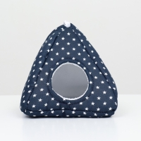 Домик "Вигвам" для грызунов, 17*17*17 см, бязь, флис, звезды, Домик "Вигвам" для грызунов, 17*17*17 см, бязь, флис, звезды,