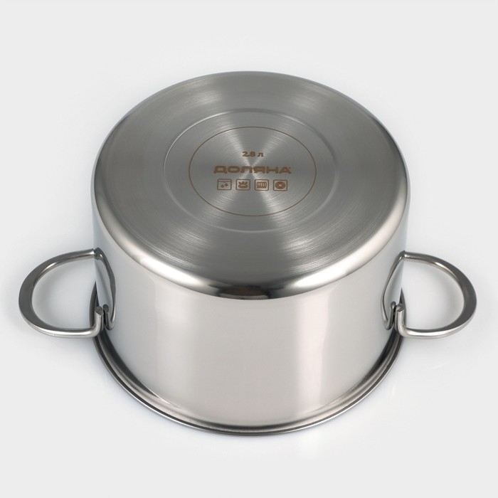 Кастрюля из нержавеющей стали «Грейт», 2,8 л, индукция Кастрюля из нержавеющей стали «Грейт», 2,8 л, индукция