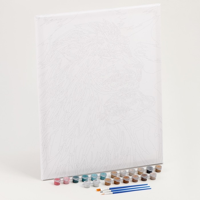 Картина по номерам на холсте с подрамником с золотой краской &laquo;Семья львов&raquo;, 40 х 50 см