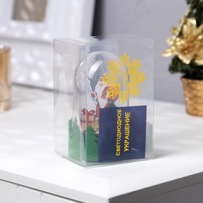 Светодиодная фигура под куполом &laquo;Дед Мороз&raquo; 6 &times; 10 &times; 6 см, дерево, батарейки LR1130х3 (в комплекте), свечение тёплое белое