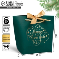 Пакет подарочный новогодний «Счастье в Новом Году», 14 х 17 х 7 см, Новый год Пакет подарочный новогодний «Счастье в Новом Году», 14 х 17 х 7 см, Новый год