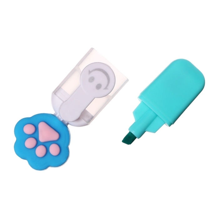 Набор маркеров текстовыделителей 6 штук 6 цветов, в пенале на молнии Лапки Набор маркеров текстовыделителей 6 штук 6 цветов, в пенале на молнии Лапки