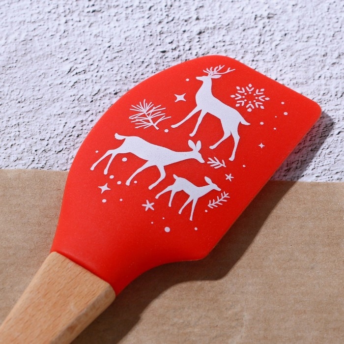 Новый год. Лопатка силиконовая &laquo;Олени&raquo;, 26 х 5 см