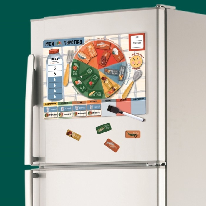 Детский магнитный игра-мотиватор "Моя тарелка" 22 х 29 см