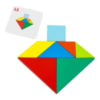 Головоломка «Танграм», 20 заданий, 7 деталей, 10 двусторонних карточек Головоломка «Танграм», 20 заданий, 7 деталей, 10 двусторонних карточек