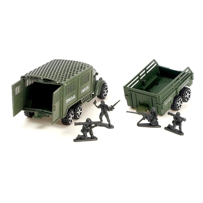 Машина инерционная «Армия», с прицепом, МИКС Машина инерционная «Армия», с прицепом, МИКС