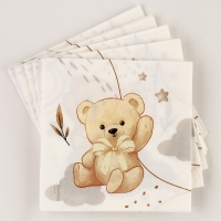 Салфетки бумажные 25*25см "Мишка" (набор 20 шт) Салфетки бумажные 25*25см "Мишка" (набор 20 шт)