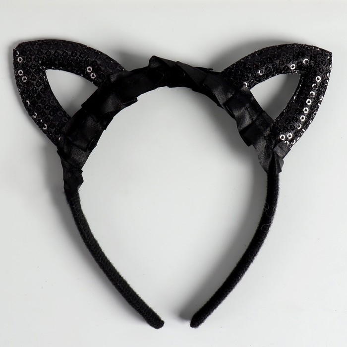 Новый год! Ободок для волос карнавальный &laquo;Кошечка&raquo;, с пайетками