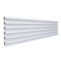 Экономпанель металл 1 мм, 1 паз, 15,5&times;1,9&times;100 см, шаг 2,5 см, цвет белый